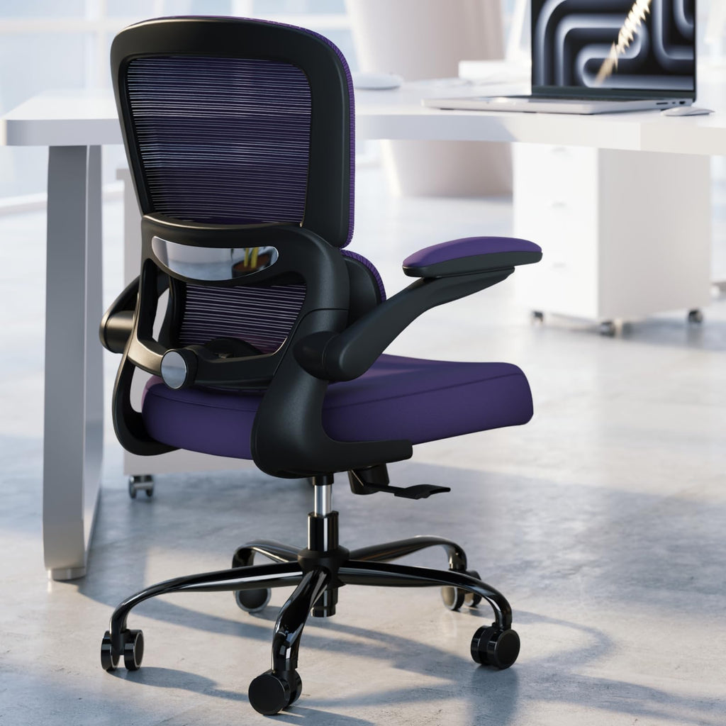 TRALT Office Chair - Ergonomic Desk Chair with Adjustable Lumbar Support, Mesh Computer Chair, Executive Chair for Home Office Comfortable Lumbar Support (1, Violet)
