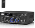 Romica Stereo Audio Amplifier, 2 Channel 450W x2 Bluetooth 5.0 Home Theater Power Amplifier with FM Radio, USB, SD, Optical & Coaxial Inputs, Amplifier for Passive Speakers and Active subwoofer