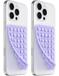 LvShuLiangPin Anteel 2 Pack Silicone Suction Cup Phone Case Mount Double Sided, Hands-Free Strong Grip Silicon Phone Holder, Non Slip Phone Accessories for Selfies and Videos (Lavender)