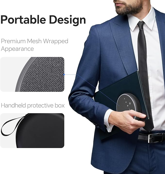N newline Conference Speaker and Microphone, 360 Voice Pickup, AI Noise Reduction, Dual Connectivity, USB C Conference Room Speaker for Meetings, NewPie