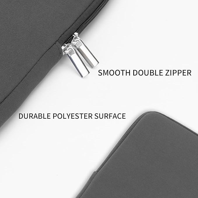 RAINYEAR Laptop Sleeve Case Compatible with 13.3 Inch Notebook Computer Tablet Chromebook 14" MacBook Pro M1 M2 M3 M4 Pro/Max Soft Cover Protective Case Zipper Carrying Bag (Gray, Upgraded Version)