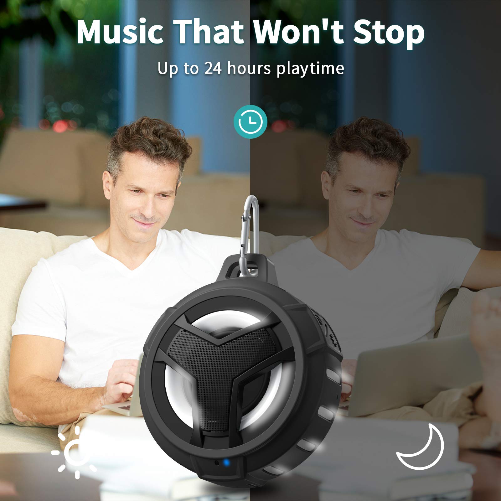 EBODA Bluetooth Shower Waterproof Speaker Portable Gifts for Kayak Teens