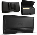 Phone Holster for Men with Credit Card Slot, Cell Phone Case, Fits iPhone 17/16/15/14/13/12 Pro Max – Belt Clip/Loop Carrying Phone Pouch Holder, X Large.