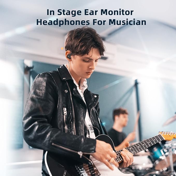 YINYOO KBEAR KS1 in Ear Monitor Bass Earbuds Wired Earbuds,Clear Sound Stereo Headphones, Vocals Forwards High Resolution Noise Canceling HiFi Earphones, Detachable Cable for Singers