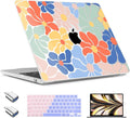 TWOLSKOO Compatible with M4 MacBook Air 13.6 inch Case 2025-2022 Release M4 A3240 M3 A3113 M2 A2681, Plastic Hard Shell & Keyboard Cover & Type C Adapter & Screen Protector, Chamomile Blue