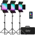 GVM RGB Video Lighting, 360° Full Color Led Video Light with APP Control, 3 Packs 850D Photography Lighting Kit CRI 97, YouTube, Aluminum Alloy Shell