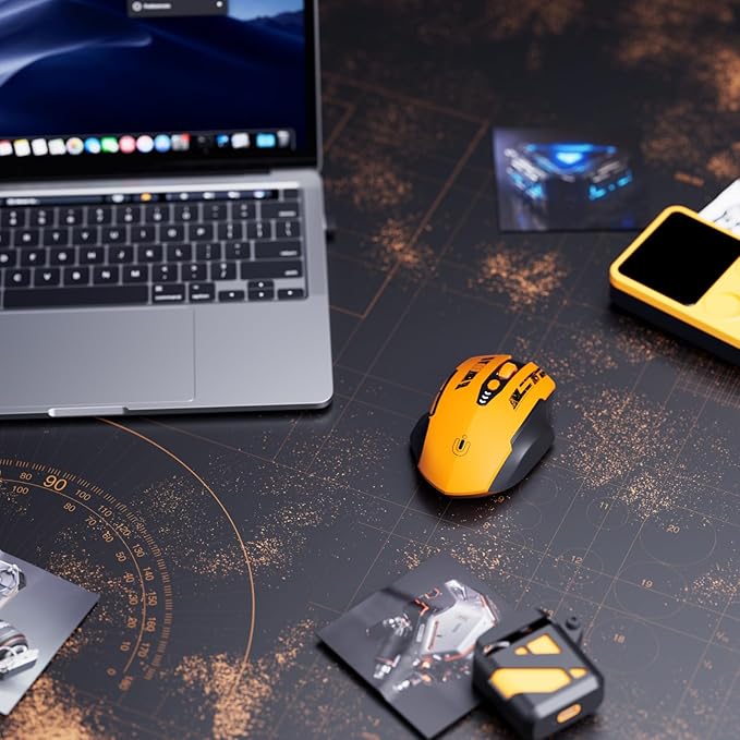 Bluetooth Mouse,Tri-Mode (BT 5.0/4.0+2.4G Hz),Visible Battery Level,Rechargeable Ergonomic Wireless Mouse with 4 Adjustable DPI Levels for Laptop and PC