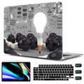 CISSOOK Creative Bulb Hard Shell Case for MacBook Air 13 inch A2337 M1 A2179 A1932 with Touch ID 2021-2018 Release, Plastic Hard Shell Cover with Keyboard Cover for MacBook Air 13 with Retina Display