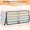 Umriox Zipper Mesh Document Pouch, Clear Zipper Pouches, Waterproof Travel Pouch for Office Supplies, Puzzles, Board Games and Craft Projects