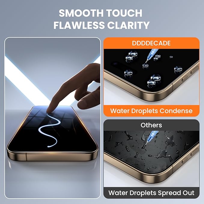 Screen Protector for iPhone 15 Pro Military Grade Tempered Glass Auto-Alignment OneTouch Kit Cell Phone Accessories Bubble Free Case Friendly Auto Dust-Removal Easy Install [1 Pack]