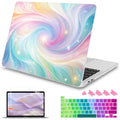 Mektron Case for MacBook Pro 16 Inch A2141 Cover 2019 Release 16" with Liquid Retina Display/Touch ID, Plastic Hard Shell with Keyboard Skin & Screen Protector & Dust Plug, Colors Swirls