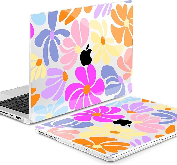 DONGKE for M4 MacBook Pro 16 Inch Case 2024 2023 2021 A3403 A3186 M3 A2991 M2 A2780 M1 A2485 Pro/Max Chip, Plastic Hard Shell Case & Keyboard Cover for Mac Pro 16 with Touch ID, Power Florals