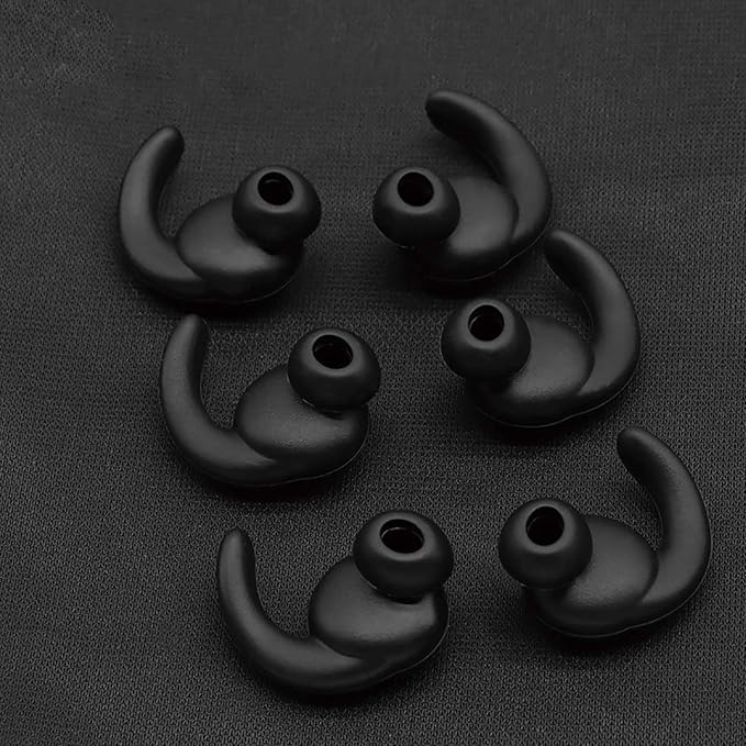 3 Pairs (S/M/L) Replacement Anti-Slip Silicone Eartips Earbuds Ear Tips Buds Eargels Compatible for Synchros Reflect BT Sports Wireless in-Ear Earphones (Black)