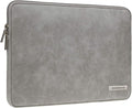 RAINYEAR 13 Inch Laptop Sleeve PU Suede Leather Case Protective Cover Water Resistant Carrying Bag Compatible with 13.3 Notebook Computer Chromebook,14" MacBook M1 M2 M3 M4,13.5 Surface Laptop(Gray)