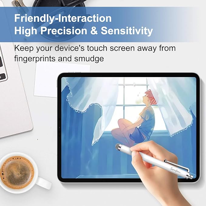 10 Pack Stylus Pens for Touch Screens, Mesh Fiber Tip Stylus Pens for ipad iPhone Tablets Samsung All Precision Capacitive Universal Touch Screen Devices