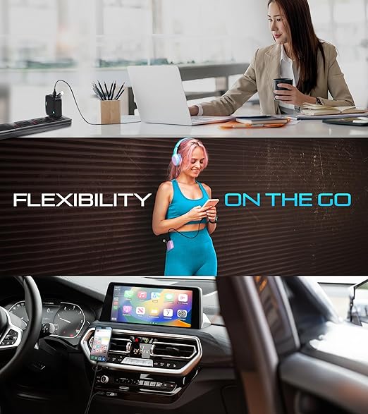 Futurizta Tech [Upgraded] Zeus-X 6 in 1 Universal Multi Cable (1.6ft/0.5m) Fast Charging 60W Laptop PD, QC3.0 & 27W iPhone Fast Charging & Data Sync, Military Grade Braided with Cable Organizer Strap