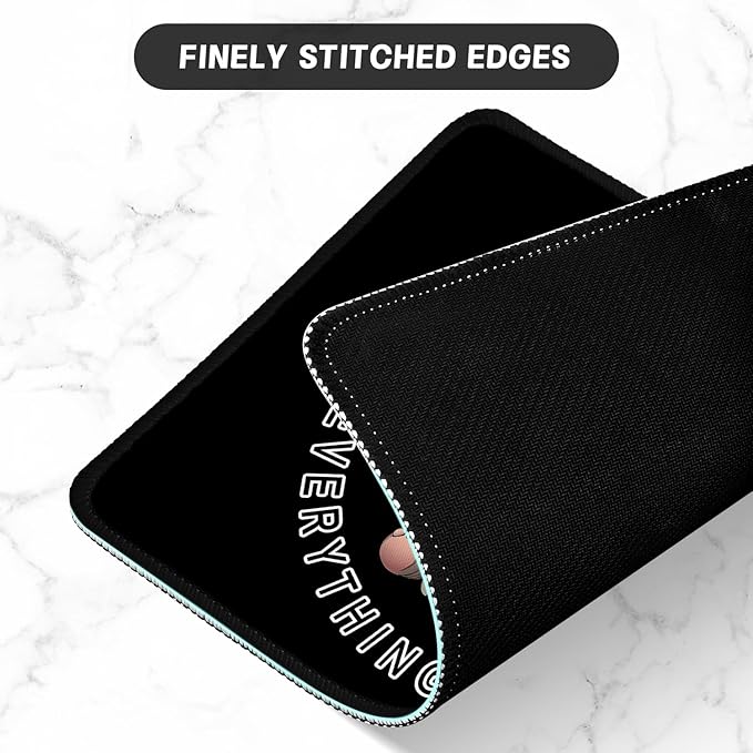 ITNRSIIET Mouse Pad with Stitched Edge Premium Textured Smooth Precise Operation Waterproof Washable Non-Slip Rubber Base Desktop Protection Mat, 10.2×8.3×0.12 inches, Pretty Fine Elephant