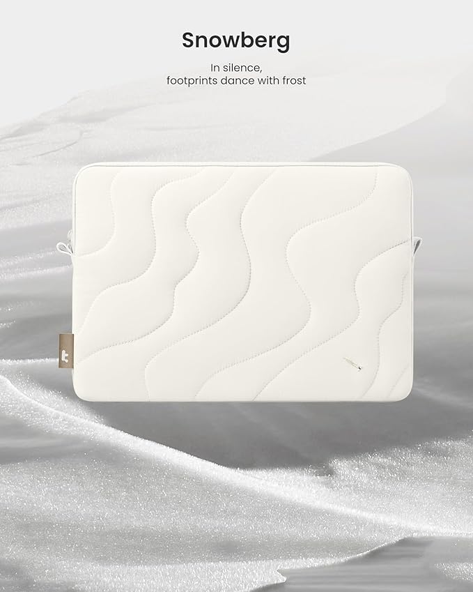 tomtoc 360 Protective Puffy Laptop Sleeve for 13-inch MacBook Air M4(2025)/M3/M2/M1 A3240 A3113, MacBook Pro M2/M1, iPad Air (M3/M2)/Pro M4, Quilted Soft Puffer Bag for 13-inch Surface Pro Copilot+PC