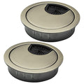 2 Pcs Desk Grommet 2-1/16" / 53 mm, Desk Cord Hole Cover, Cable Grommet Metal Zinc Alloy Materilal, Desk Hole Grommet for Home & Office Pc, Detachable Cable Cord Organizer-Bronze