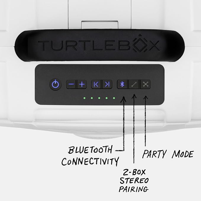 Turtlebox Original Gen 3: Portable Outdoor Bluetooth Speaker – Ultra-Loud (120dB), Waterproof (IP67), Rugged, Impact-Resistant, 3-Day Battery | Party Mode: Unlimited Pairing Stereo, White/Pink