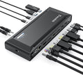 WAVLINK DisplayLink Laptop Docking Station Dual 4K@60Hz(2 HDMI+2DP), 100W PD Charging Compatible with Thunderbolt 4/3, USB-C/A - M1 M2 M3 M4 Mac, Windows, Chrome, 6 USB Ports, LAN - Driver Required