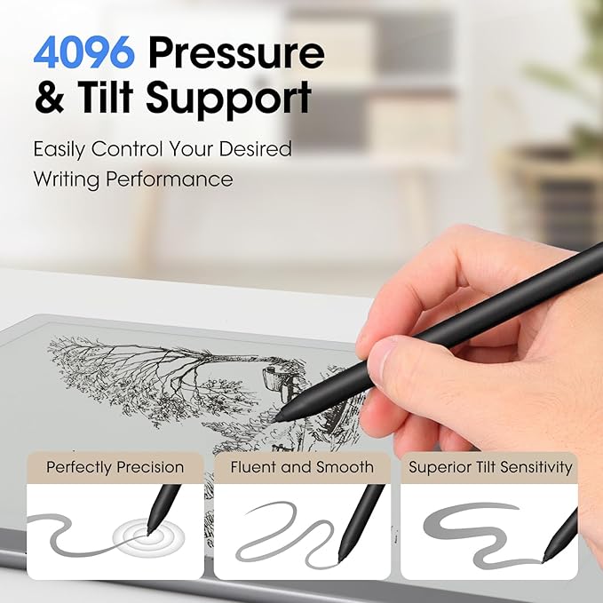 Magnetic Stylus for Remarkable 2 Pen with Eraser, EMR Digital Stylus for Remarkable Replacement Pen Marker Plus, Digital 2 Stylus Alternative Marker Plus for Wacom/Kindle Scribe/BOOX/EMR Devices