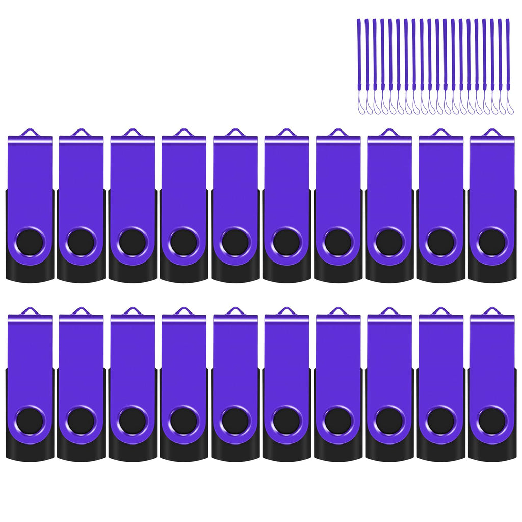 8GB 20-Pack USB Flash Drives Bulk EASTBULL USB 2.0 Thumb Drive,Purple