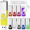 Flash Drives 4GB 10 Pack, Wooolken USB 2.0 Thumb Drives with Keychains Memory Stick USB Drive Pendrive for PC Laptop Computer (Mixcolors)