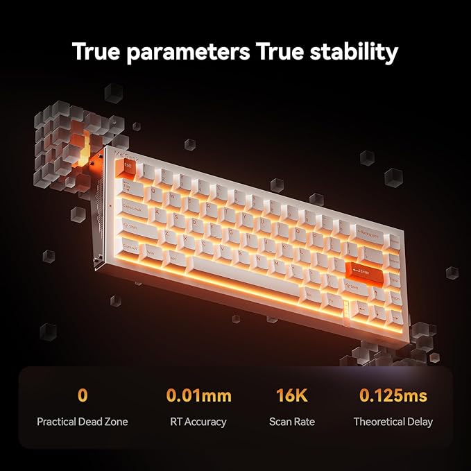 MelGeek REAL67 Wired Keyboard, Gaming Keyboard with RGB, Special Magnetic Switches, Rapid Trigger, Hot-Swappable, Snap Tap & Adjustable Actuation, Online HIVE Custom (Sodium-White)