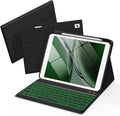 Keyboard Case for iPad 9th 8th 7th Generation 10.2" - 7 Colors Backlit Detachable Folio Keyboard Cover with Pencil Holder for iPad Pro 10.5" / iPad Air 3rd Gen (Black)