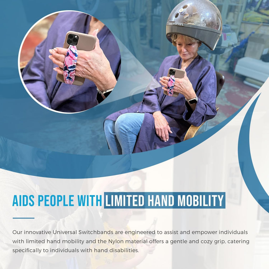 Switchbands Aesthetic Color Phone Grip Strap – Reversible Elastic Strap, Adhesive-Free Security, Ergonomic Hand Support, Anti-Theft Strap, Wireless Charging Compatible, Universal Fit – Ripple Opal
