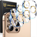 UniqueMe for 3 Pack iPhone 16 Pro/16 Pro Max Camera Lens Protector- Gold