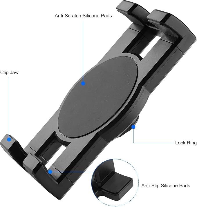 Heavy Duty Drill Base iPad Mount, Tablet Holder for Truck/Car/Boat/Wall/Desk/Vehicle Dashboard,360° Adjustable Aluminum Alloy Arm Mount Compatible with 7~12.9" iPad/Nexus/Fire HD/e-Book/Switch