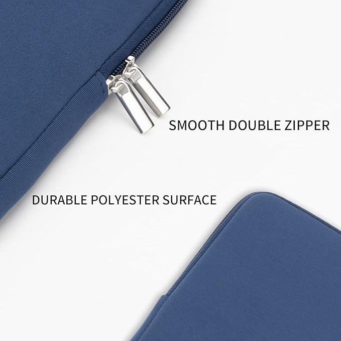 RAINYEAR 15 Inch Laptop Sleeve 15" Protective Soft Case Padded Cover Carrying Bag Specially Compatible with 15.4" MacBook Pro/Air A3241 A2941 A3114 A1938 A1707 A1990 (Navy Blue, Upgraded Version)