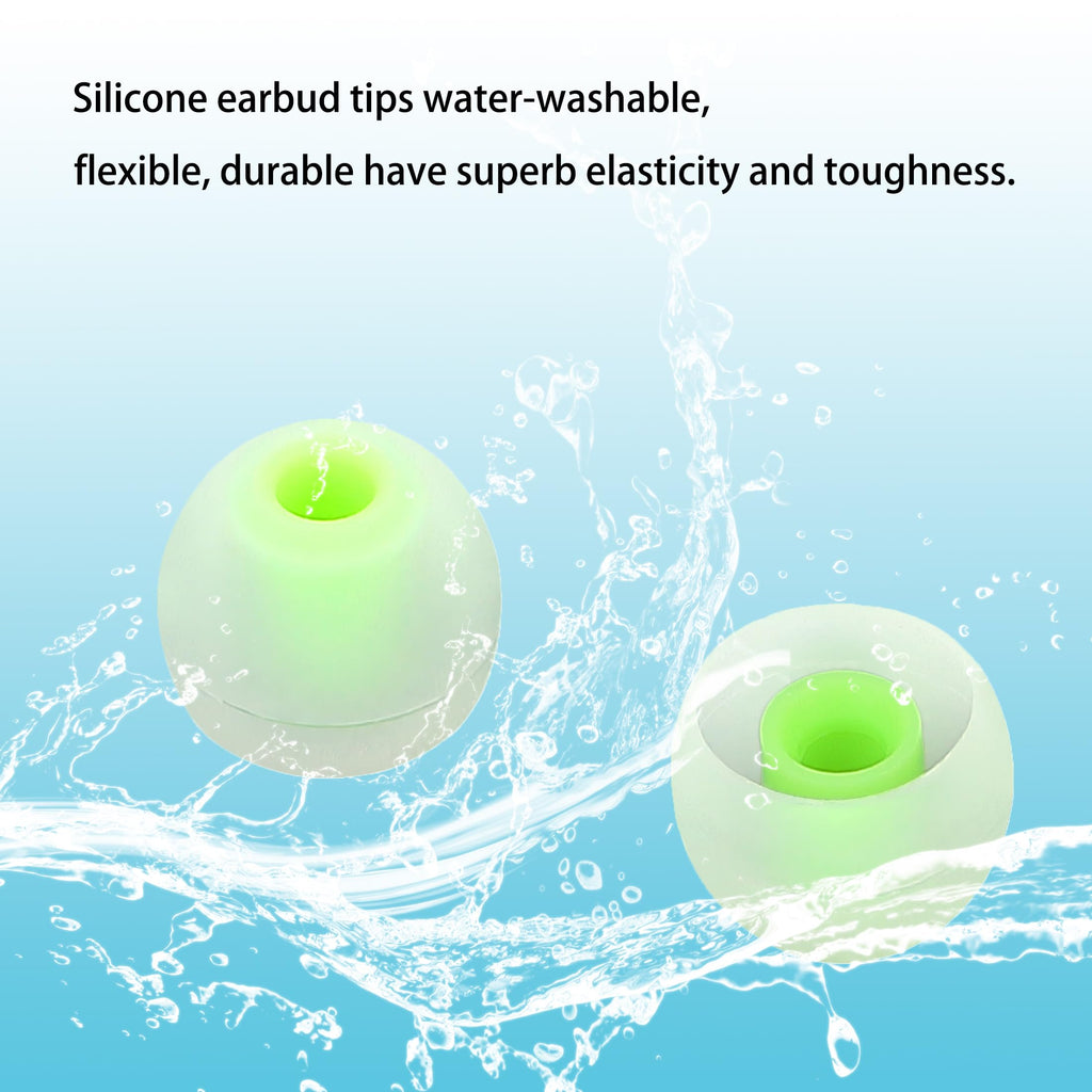 MQIMY Silicone Earbud Tips - S M L, Fit Most In-Ear Earbuds (Inner Hole 3.8mm - 5.1mm), 9 Pairs