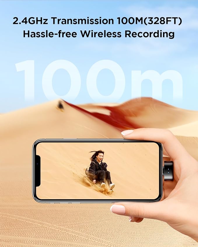 BOYA Magic-05 Wireless Lavalier Microphone, 30Hrs Battery,328FT Los Range, Safety Track &Limiter, Ai Noise Reduction USB-C Wireless Lapel Mini Mic for Android iPhone 16/15 Audio Video Live Broadcast