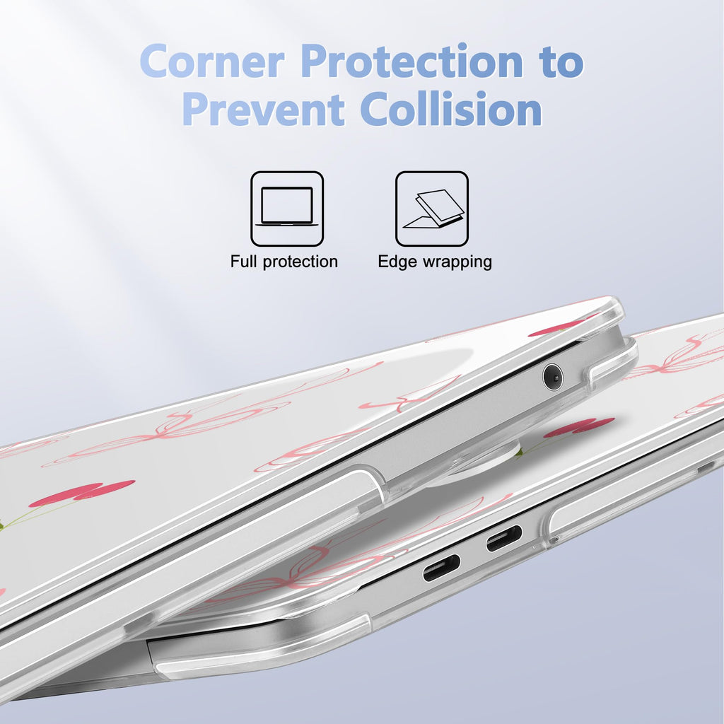 May Chen for MacBook Pro 13 inch Case 2022 2021 2020 Release A2338 M2 M1 A2289 A2251, Plastic Crystal Hard Shell Case Cover for MacBook Pro 13 inch Touch Bar Fits Touch ID, Bow