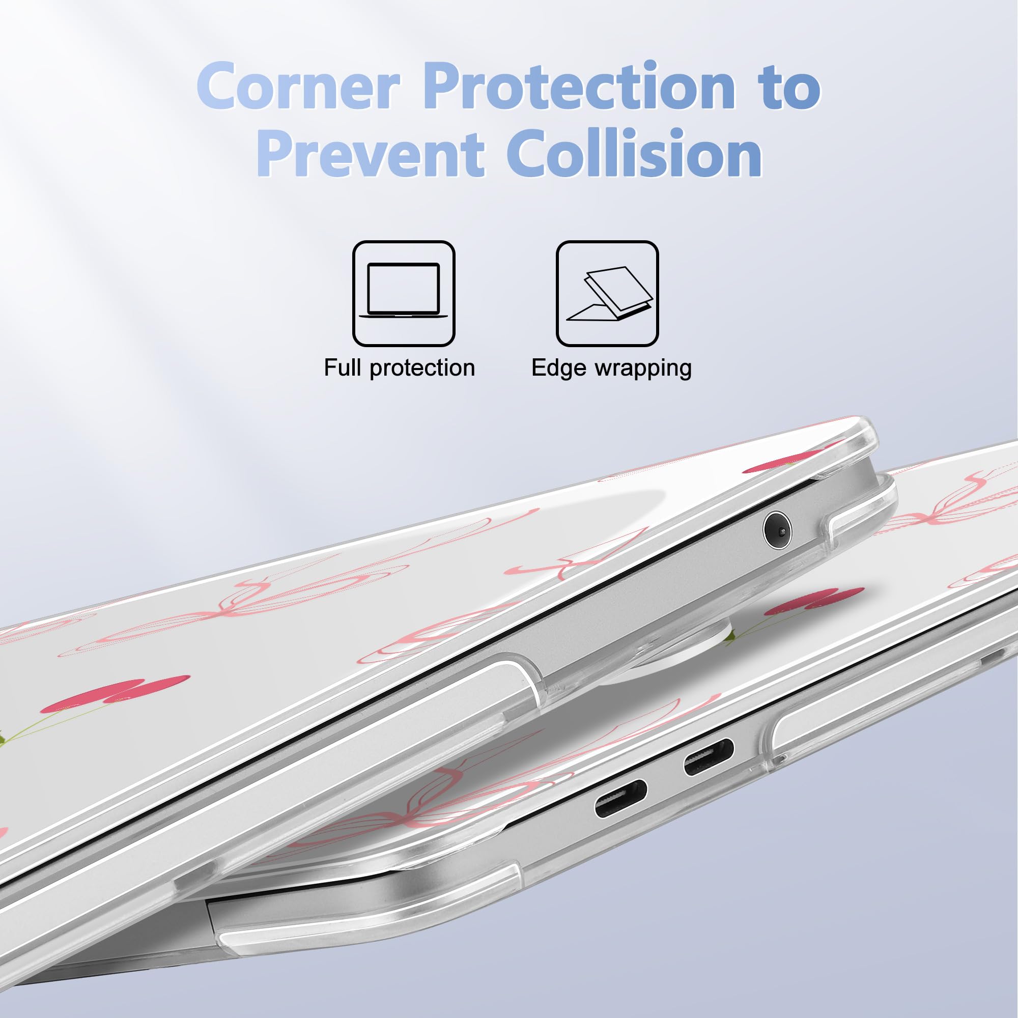 May Chen for MacBook Pro 13 inch Case 2022 2021 2020 Release A2338 M2 M1 A2289 A2251, Plastic Crystal Hard Shell Case Cover for MacBook Pro 13 inch Touch Bar Fits Touch ID, Bow