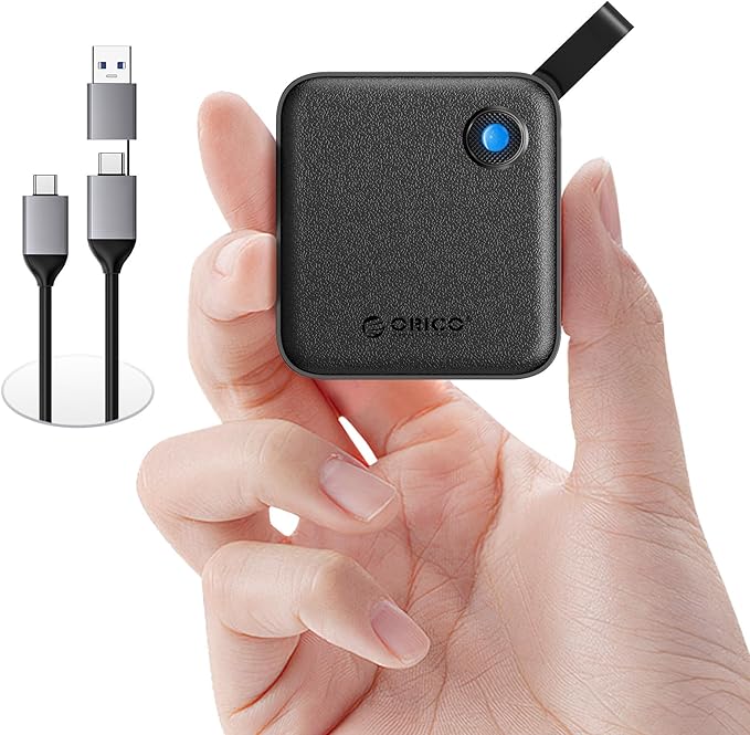 ORICO Portable SSD 2 TB with 2 in 1 USB C Cable, External Solid State Drives, Up to 460MB/s, Status Indicator, Reliable Storage for USB-C Smartphone, Tablet, PC - B5PLUS