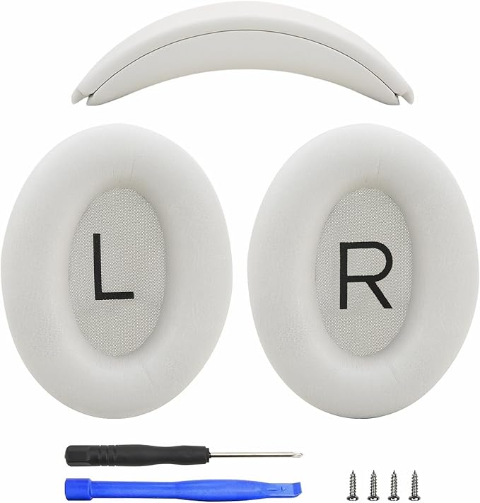 Replacement Earpads and Headband Pad Compatible with Bose QC35 QC45 Waterproof and Sweat-Resistant (Beige)
