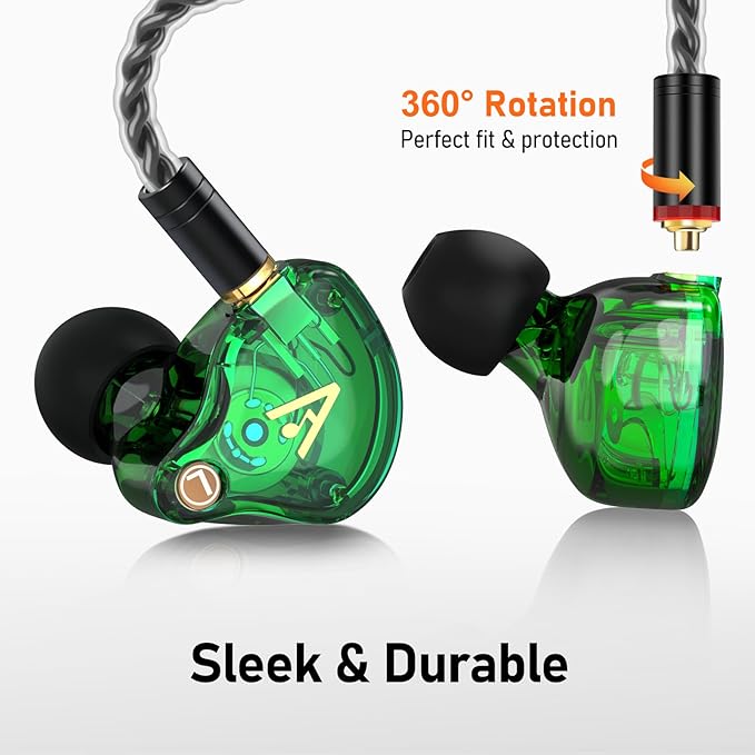 Vibes 202MC USB-C Wired Earbuds - HiFi in Ear Monitor Headphones - Noise Isolating Ear Buds w/ Mic - Clear Sound, Deep Bass & Comfort-Fit Earphones - MMCX to USBC, Silver Plated Cord, Carrying Case