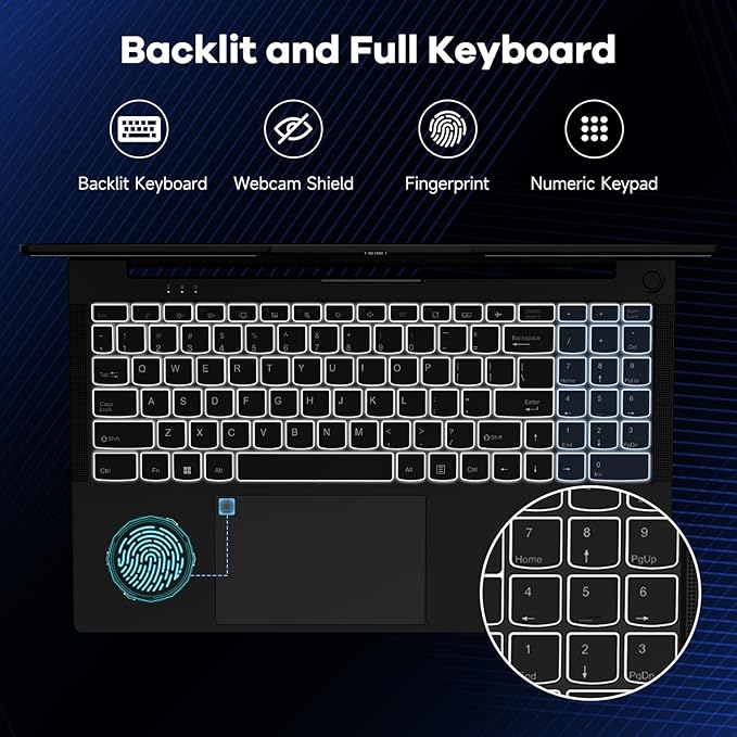 NIMO 15.6" IPS FHD-Gaming-Laptop, AMD Ryzen 5 6600H 6 Cores 64GB DDR5 RAM 1TB SSD (Beat i7-1165G7, Up to 4.5GHz) Radeon 660M GPU-Computer with Backlit Keyboard 100W Type-C Fingerprint Win 11