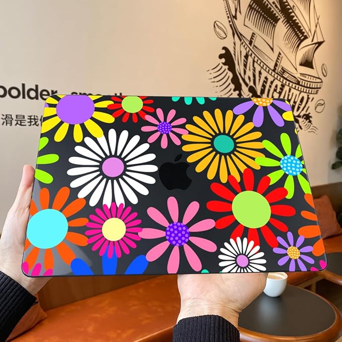 Teryeefi Compatible for MacBook Air 13.6 inch Case A3240 A3113 A2681 (2025 2024-2022 Release), Protective Plastic Hard Shell Cover for MacBook Air M2 M3 M4 13 inch, Abstract Flowers A001