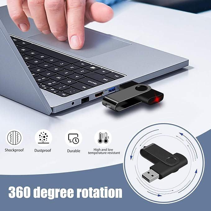 EASTBULL 8GB USB Flash Drive Bulk Thumb Drives 20 Pack with Lanyards USB 2.0 8GB Memory Sticks Zip Drive Pen Drive for Storage and Backup Black 20PCS