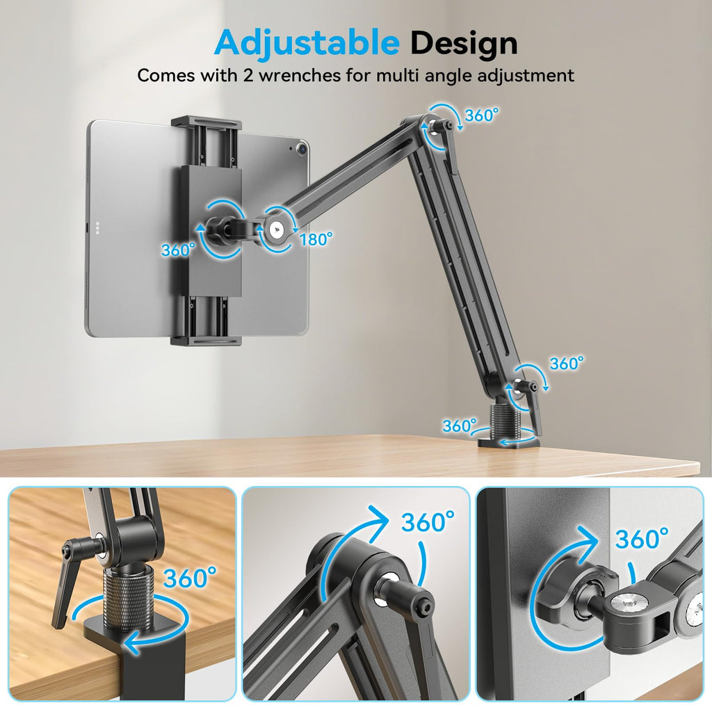 Jakeko 15.6 Portable Monitor Stand Tablet Arm Mount Holder Built-in Wrench