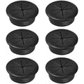 6-Pack Black Desk Grommet Cable Management Kit - 1.97 inch (5cm) Hole Cover,ABS Plastic Grommet Hole Cover Organizer for Office Computer Desk,Hide Cords Neatly