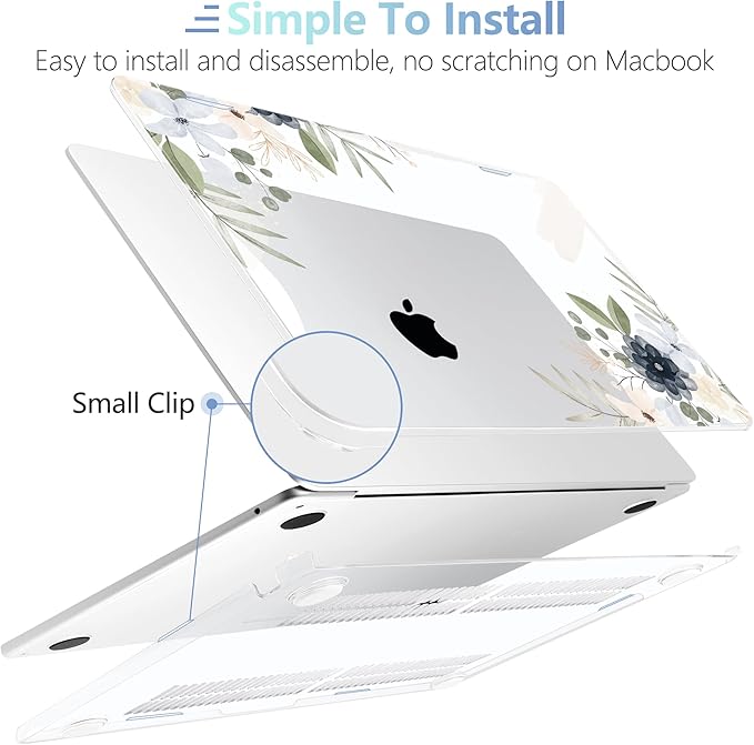 MEEgoodo for M4/M3/M2 MacBook Air 15.3 inch Case 2025 2024 2023, Case Fit Model (A3241/A3114/A2941) for MacBook Air 15 inch, Laptop Hard Shell with Keyboard Cover, Vintage Floral