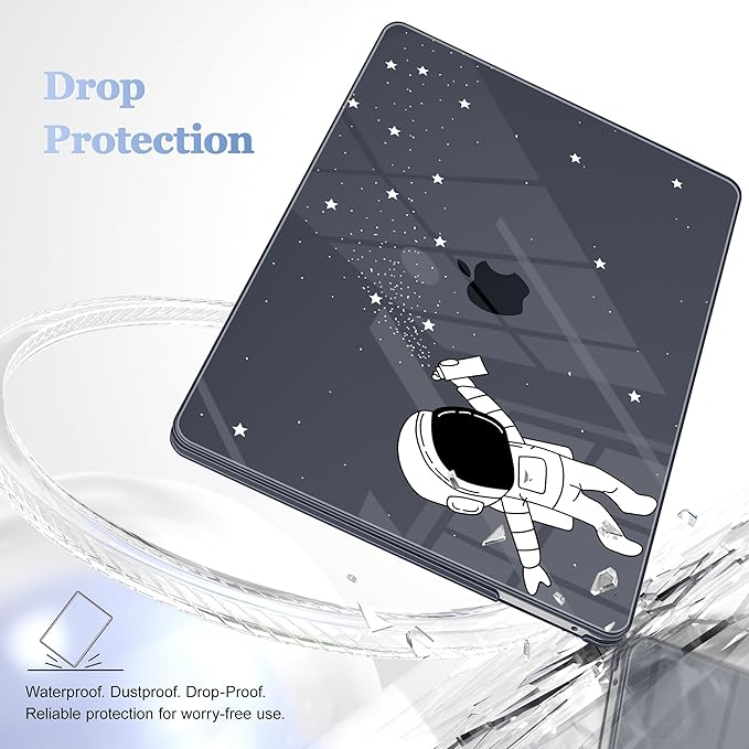 May Chen Case for MacBook Pro 13 inch M2 2023,2022,2021,2020 A2338 M1 A2251 A2289, Plastic Hard Shell Case for MacBook Pro 13" with Touch Bar Fits Touch ID, Astronaut Space