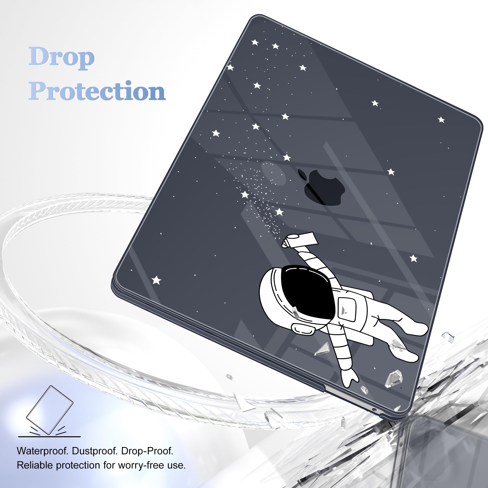 May Chen Case for MacBook Pro 13 inch M2 2023,2022,2021,2020 A2338 M1 A2251 A2289, Plastic Hard Shell Case for MacBook Pro 13" with Touch Bar Fits Touch ID, Astronaut Space