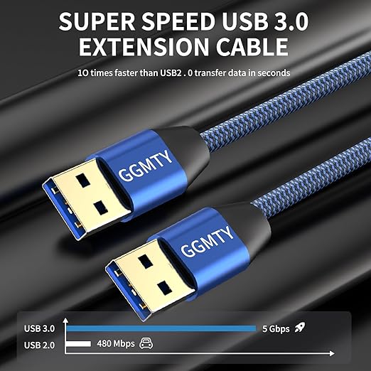 USB to USB Cable 6FT,Durable Braidedfor USB 3.0 Male to Male Type A to Type A Cable Data Transfer Compatible with Hard Drive, Laptop, DVD Player, TV, USB 3.0 Hub, Monitor, Camera, Set Up Box and More